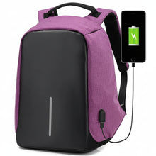 Load image into Gallery viewer, Anti-theft Travel Backpack Laptop School Bag with USB Charging Port - Purple_0