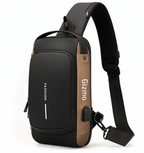 Load image into Gallery viewer, Anti-Theft Lock Sling Chest Bag - Black/Brown_0