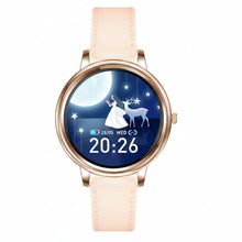 Load image into Gallery viewer, Proker Lady Smart Watch Round Screen with health monitoring - Gold Leather_0
