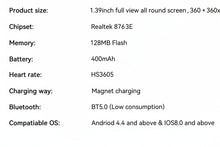 Load image into Gallery viewer, Smart Watch K52 Watches Men Wome Sports Fitness Modes Bluetooth Call Health Monitor 400mah 1.39Inch HD Smartwatch - Black_13