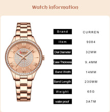 Load image into Gallery viewer, CURREN Ladies Watch Fashion Steel Band Watch - Rose Red_2
