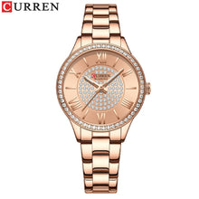 Load image into Gallery viewer, CURREN Ladies Watch Fashion Steel Band Watch - Rose Red_0