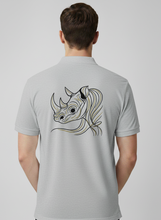Load image into Gallery viewer, Ceratotherium Men’s Golf Shirt Premium Wildlife Golfer by Zalvory In.It Dropship