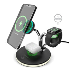 Load image into Gallery viewer, 3-in-1 MagSafe Wireless Charging Dock for iPhone, Apple Watch &amp; AirPods – Black ZALVORY
