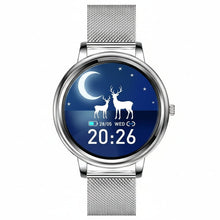 Load image into Gallery viewer, Proker Lady Smart Watch Round Screen with health monitoring - Silver Steel_0
