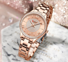 Load image into Gallery viewer, CURREN Ladies Watch Fashion Steel Band Watch - Rose Red_1
